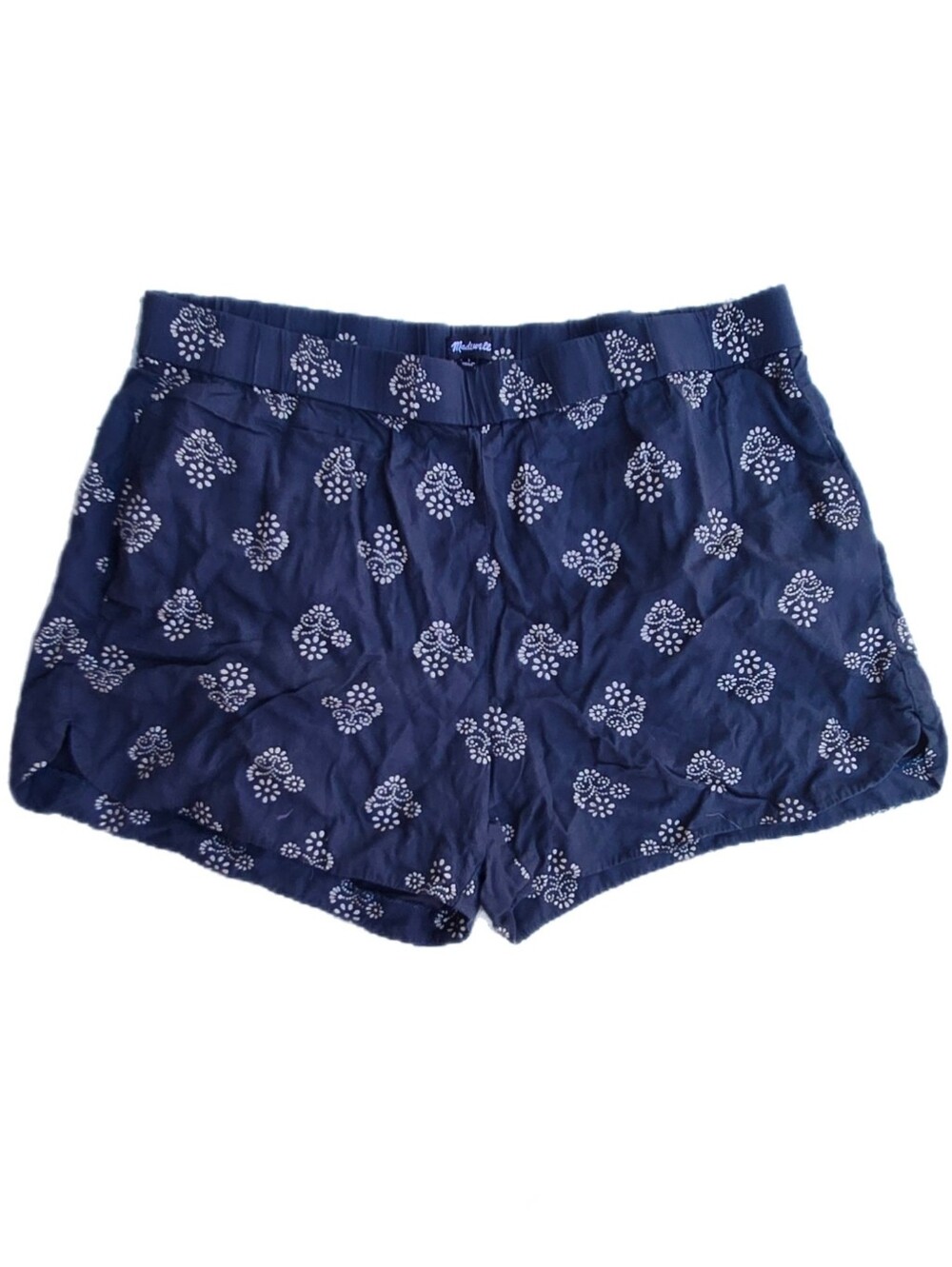 Madewell Drapey Pull-On Flowerstamp Shorts